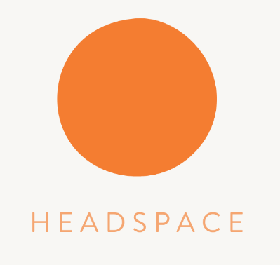 Headspace logo, a solid orange circle. 