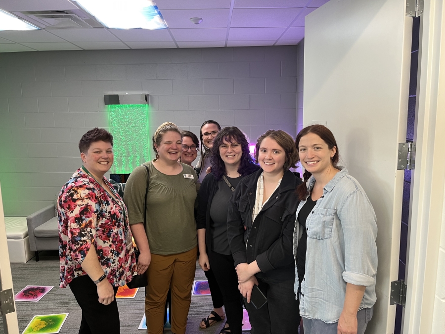 Team RCPD posing for a photo at the dedication ceremony. From L to R: Lindsay Hill, Tanya Adams, Virginia Rutan, Kristin Campbell, Tesia Freer, Jessica Lutz and Hannah Huey-Jones